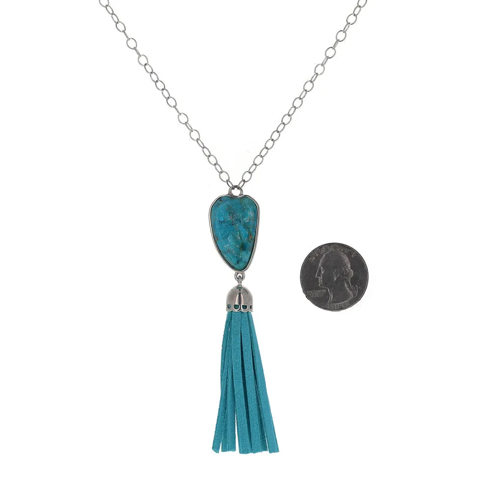 Boho Turquoise Tassel Necklace