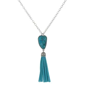 Boho Turquoise Tassel Necklace