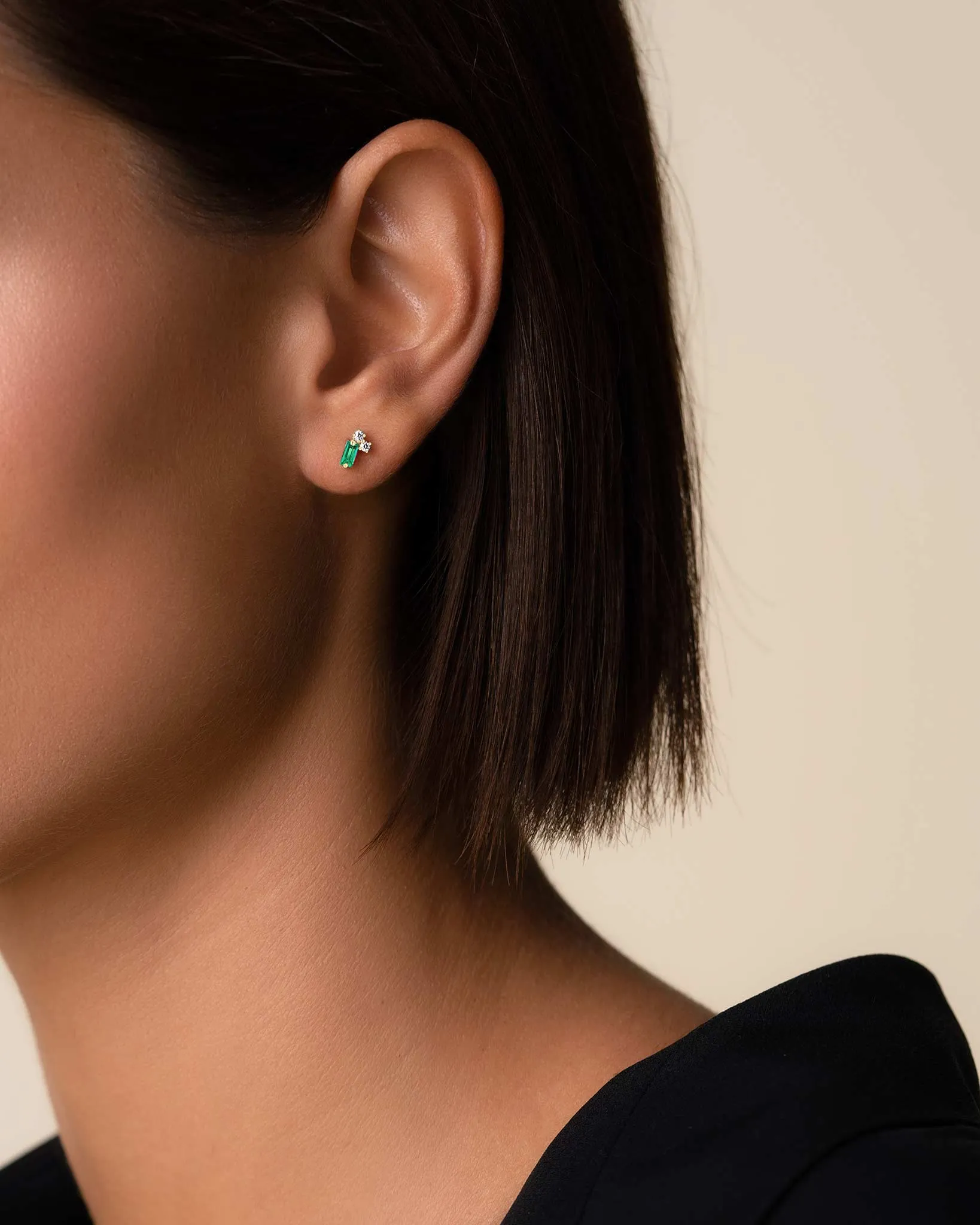 Bold Burst Mini Emerald Studs