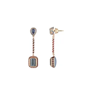 Candy Lacquer Long Drop Earrings Aquamarine