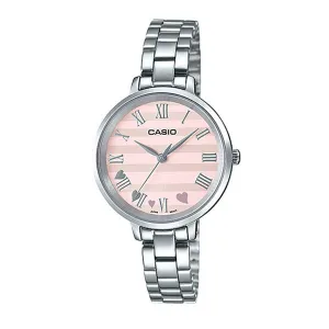 Casio Ladies' Analog Silver Stainless Steel Band Watch LTPE160D-4A LTP-E160D-4A