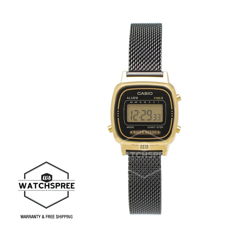 Casio Ladies' Vintage Standard Digital Black Mesh Band Watch LA670WEMB-1D LA-670WEMB-1D