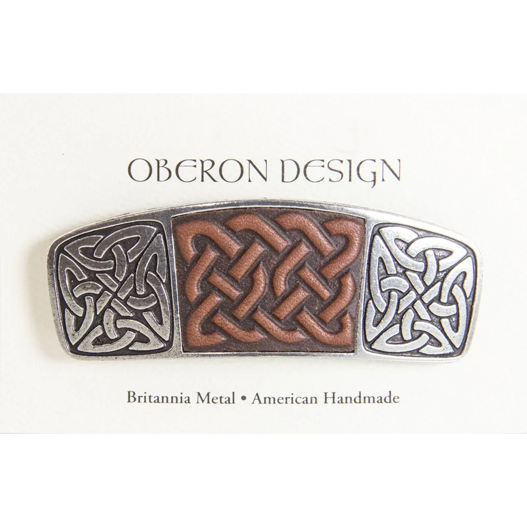 Celtic Knot Leather Barrette