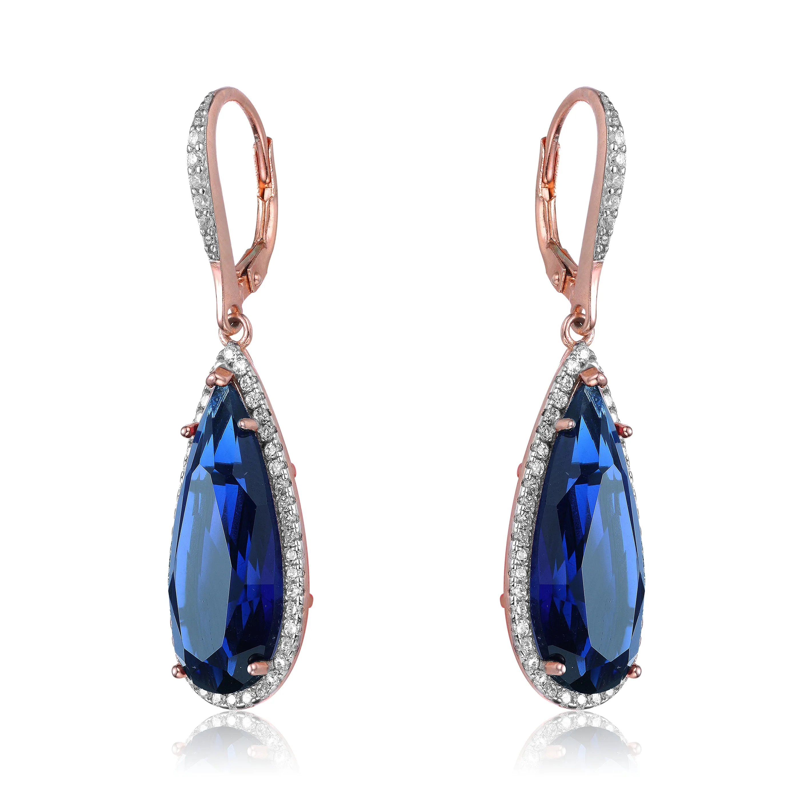 Charlotte Morganite Pear Cubic Zirconia Drop Earrings