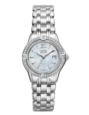 Citizen Ladies Signature Quattro Diamond Dress Watch - Stainless - MOP - Date