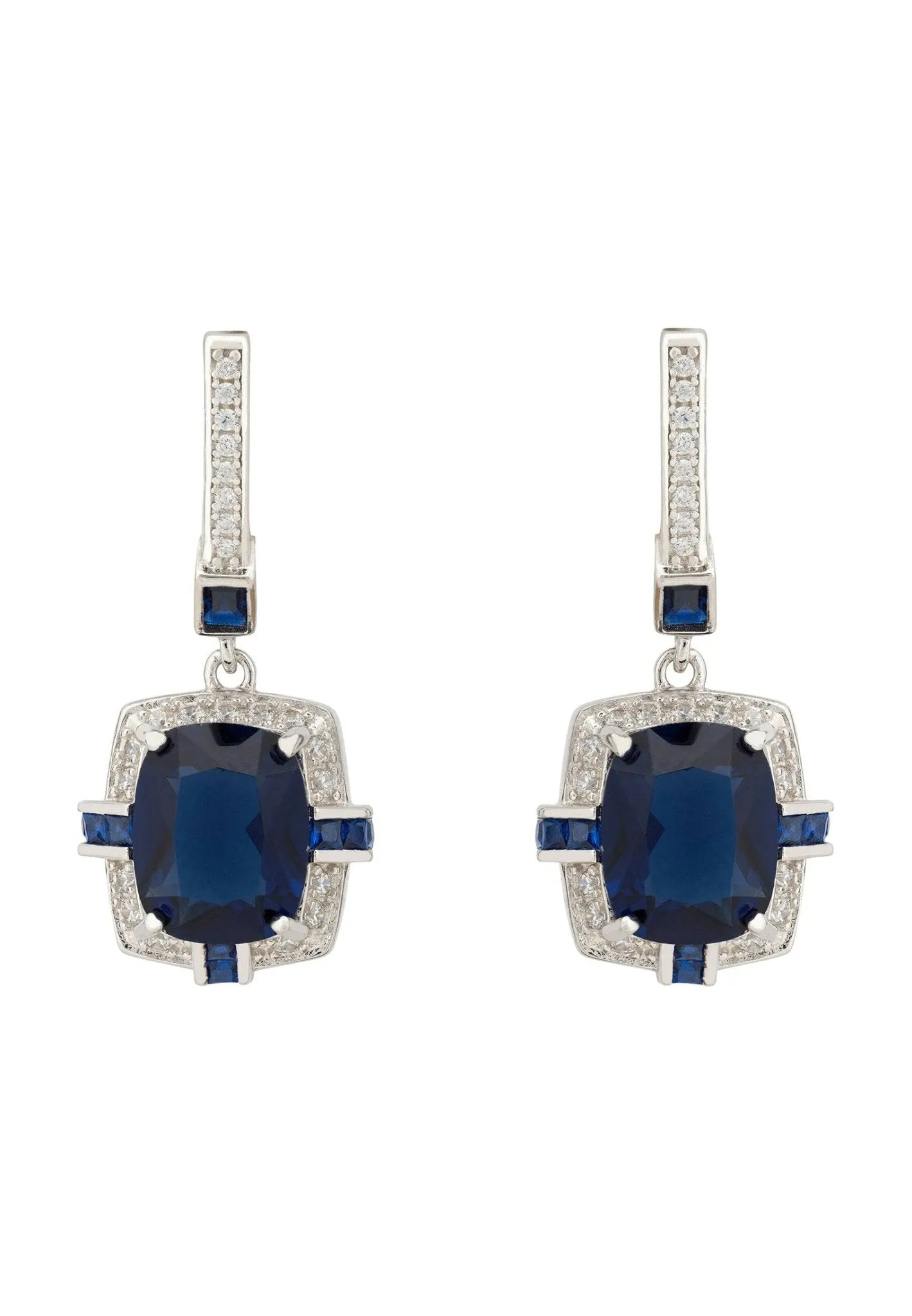 Clarence Silver Earrings Sapphire