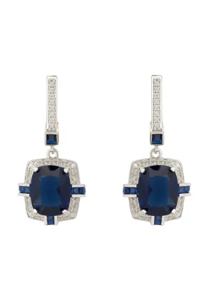 Clarence Silver Earrings Sapphire