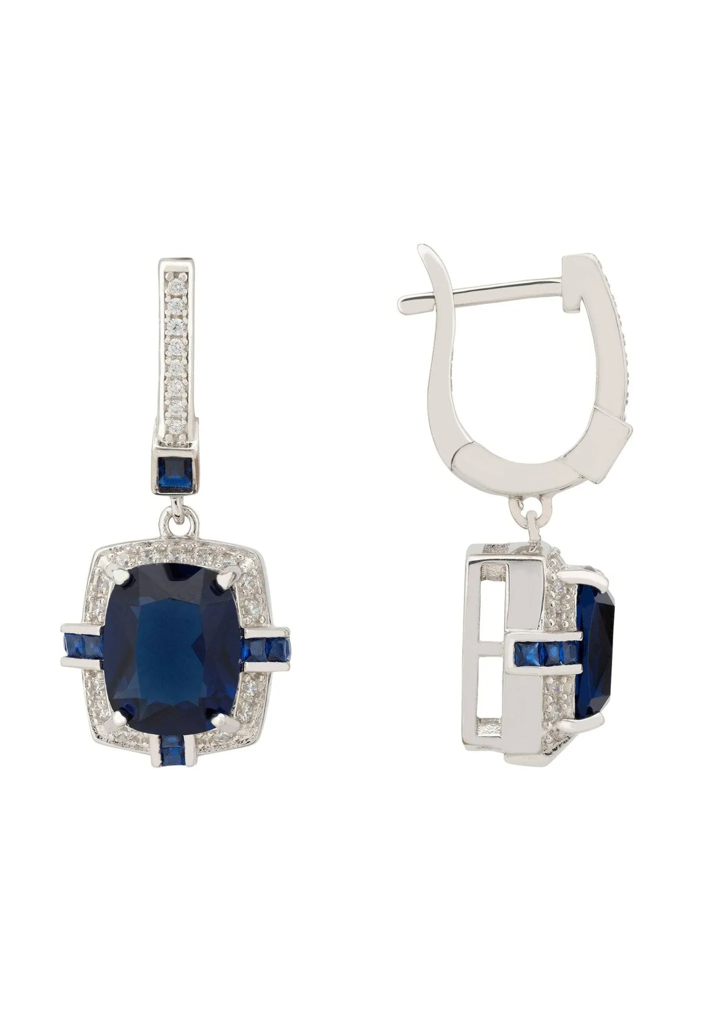 Clarence Silver Earrings Sapphire