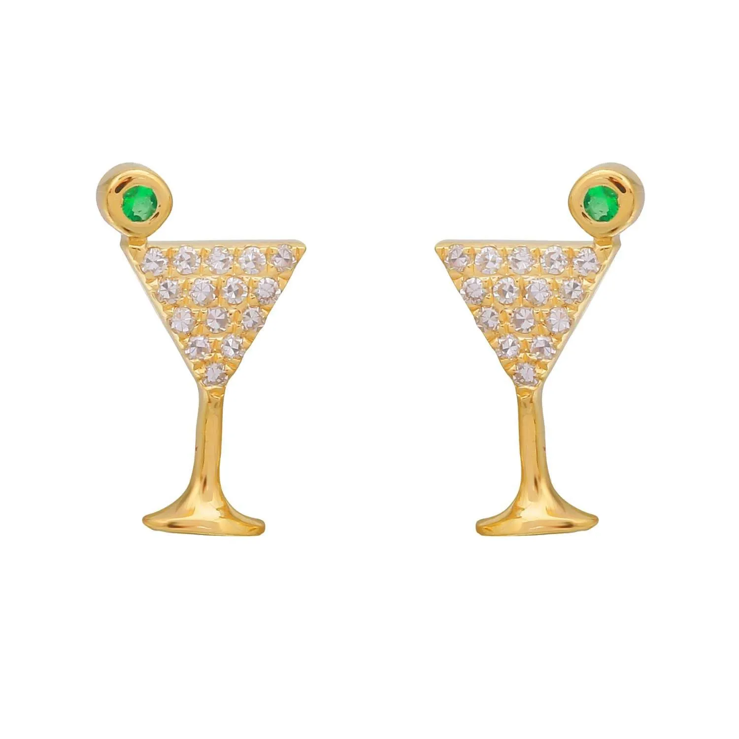 Cocktail Martini Stud Earrings