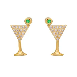 Cocktail Martini Stud Earrings