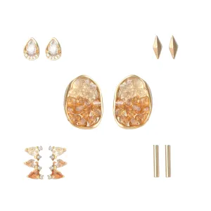 Crystal Peach Ombre Stud Earring Set