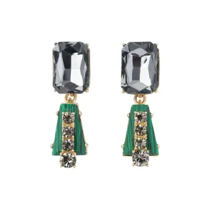 Deco Earrings, Emerald