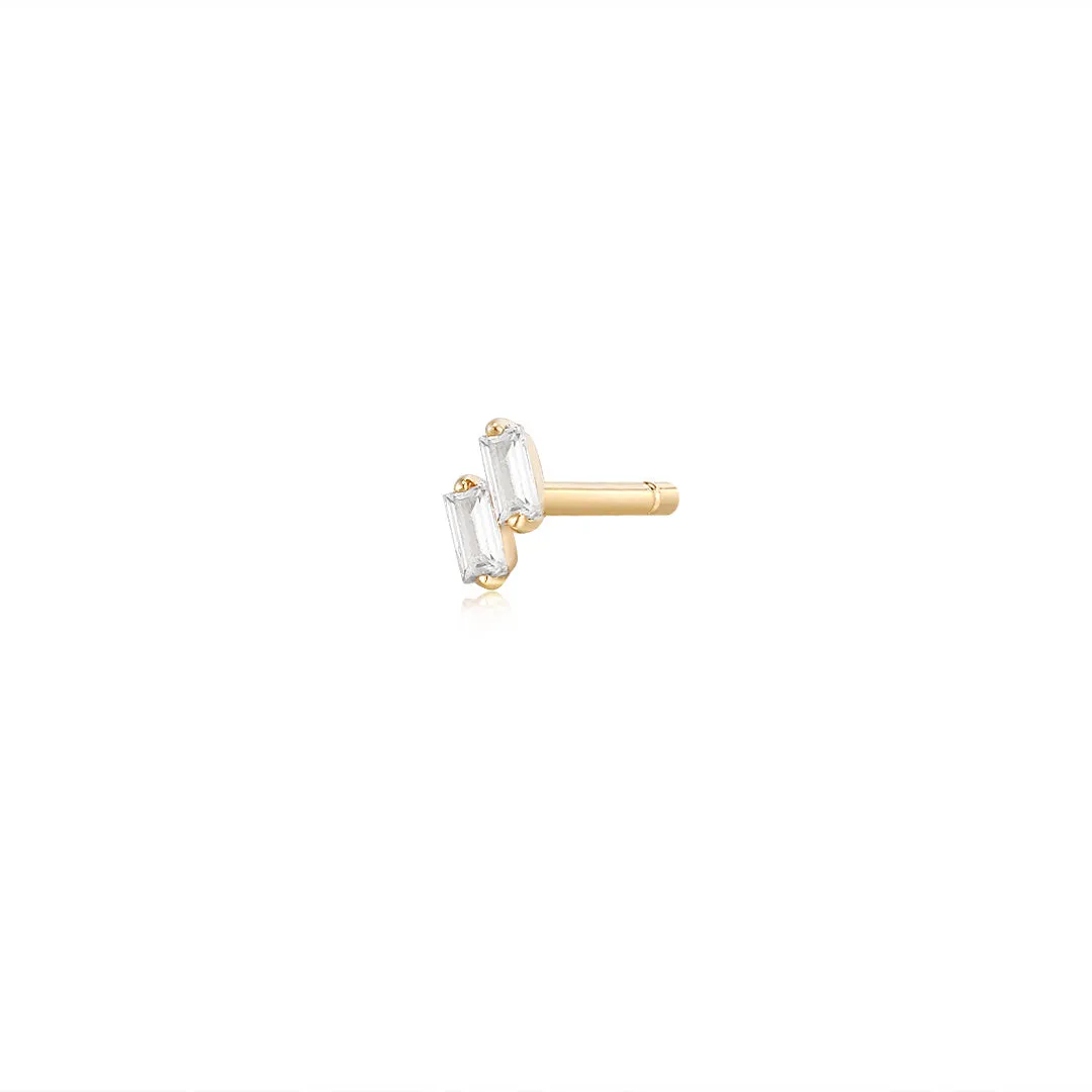 Devon | Baguette Duo White Sapphire Stud