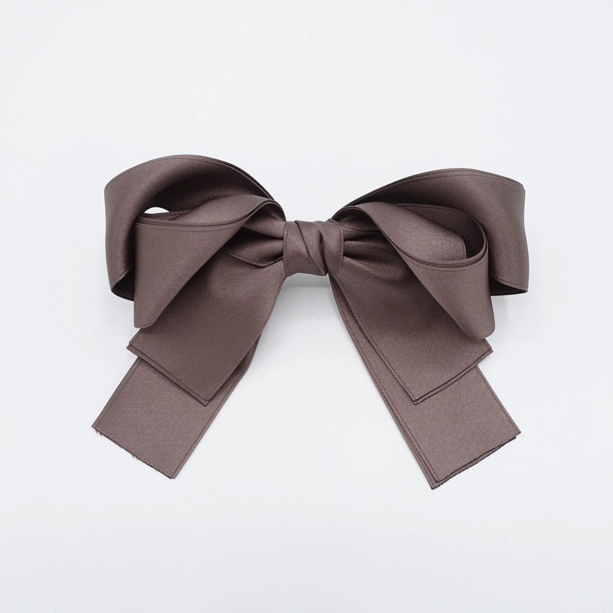 double layered satin hair bow basic style hair accessory for women