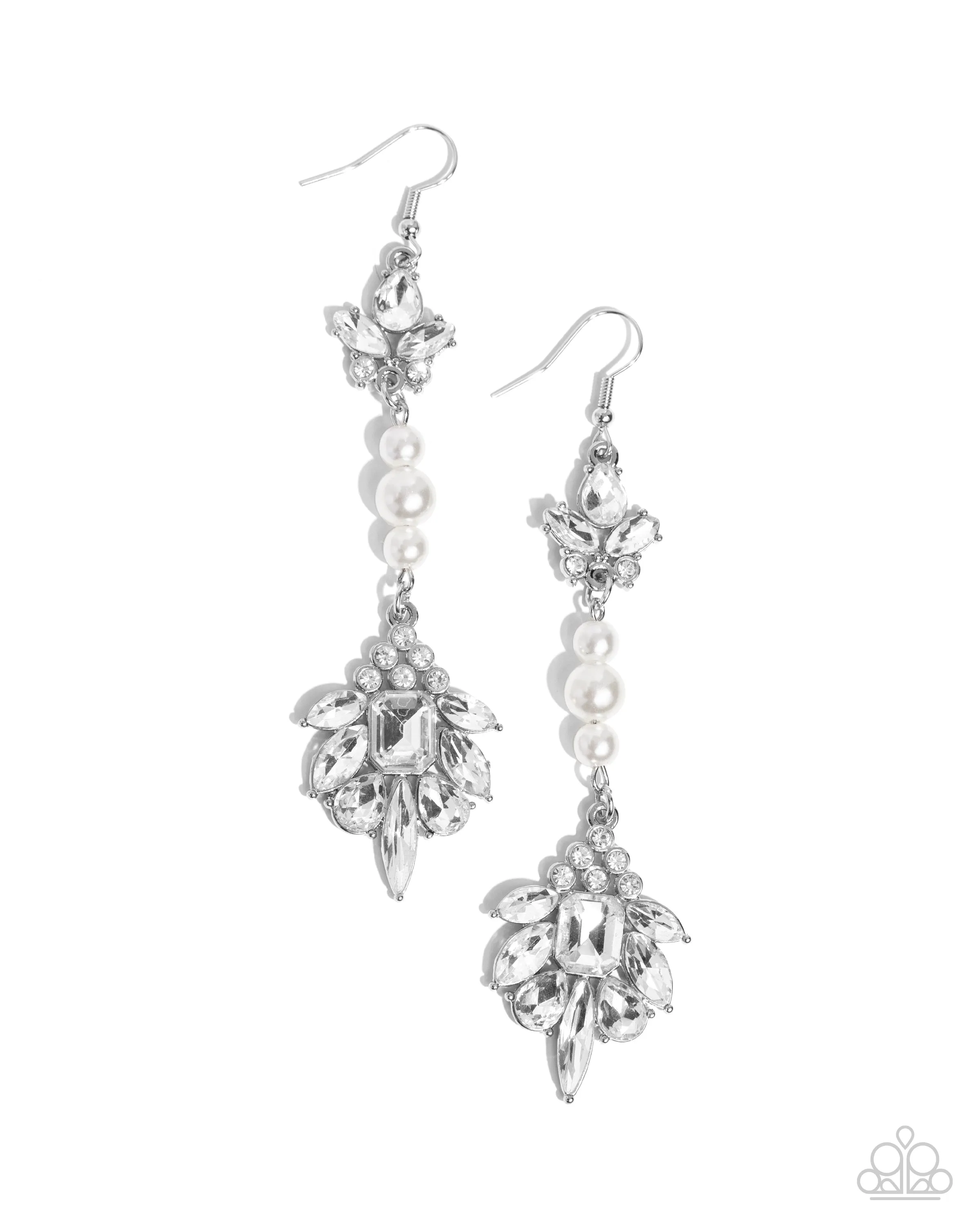 Earrings Considerable Captivation - White