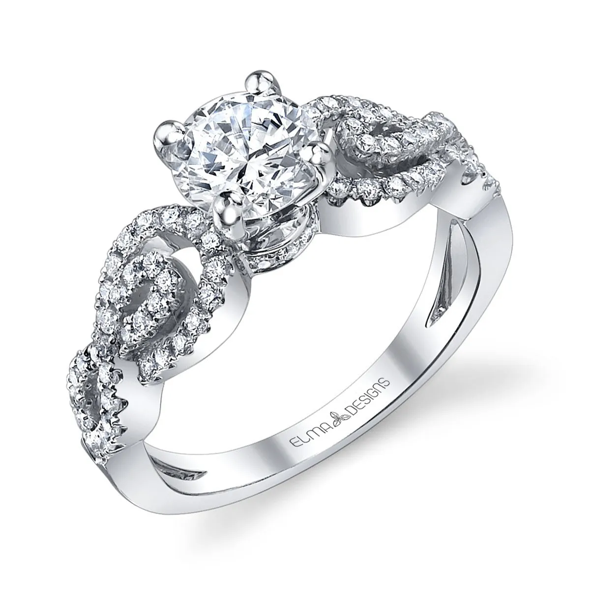 ELMA Designs 18k White Gold Fancy Engagement Ring