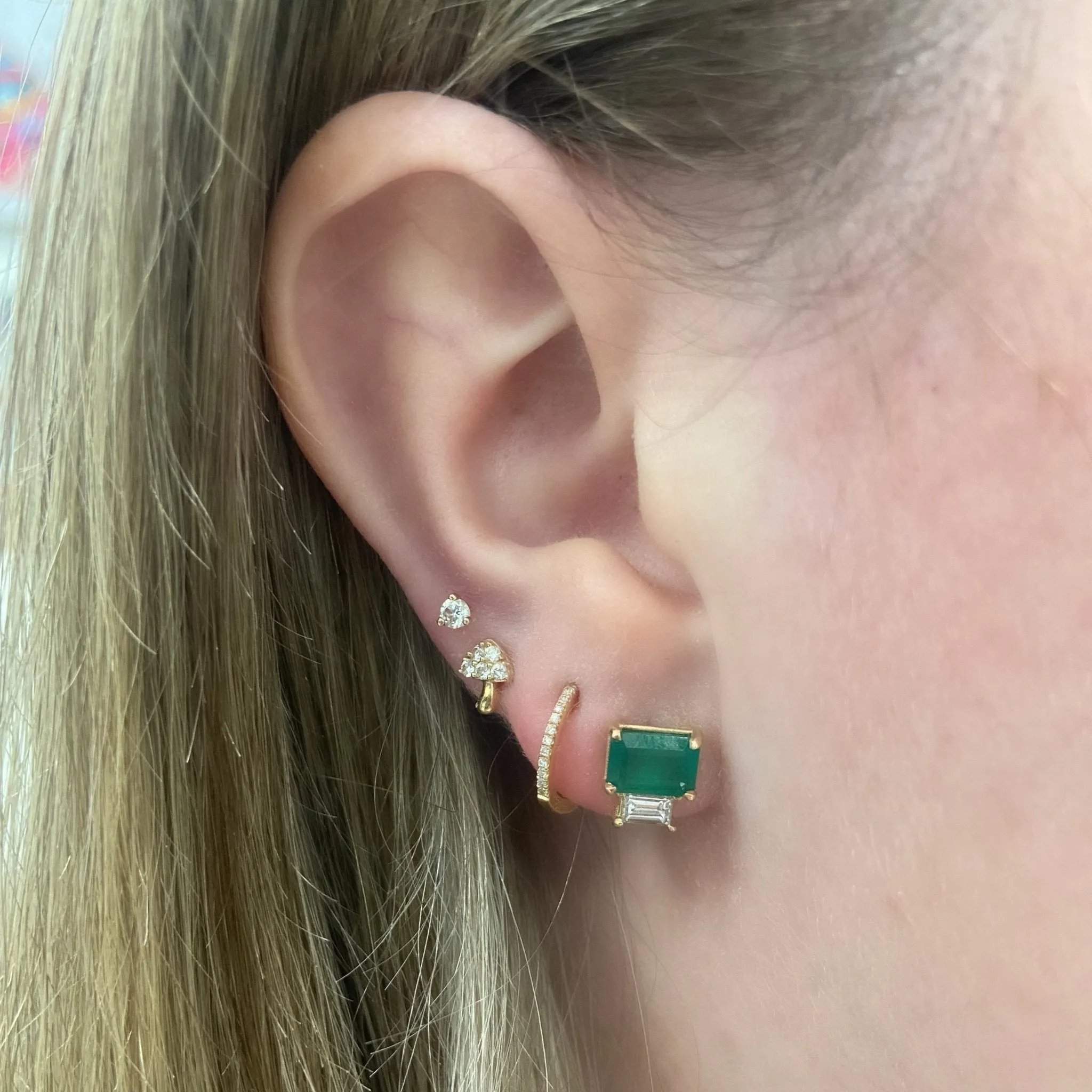 Emerald & Diamond Studs