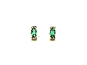 Emerald And Diamond Stud Ad No.057 (6/4mm)