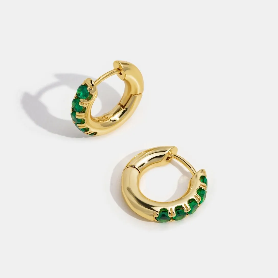 Emerald Green Hoop Earrings