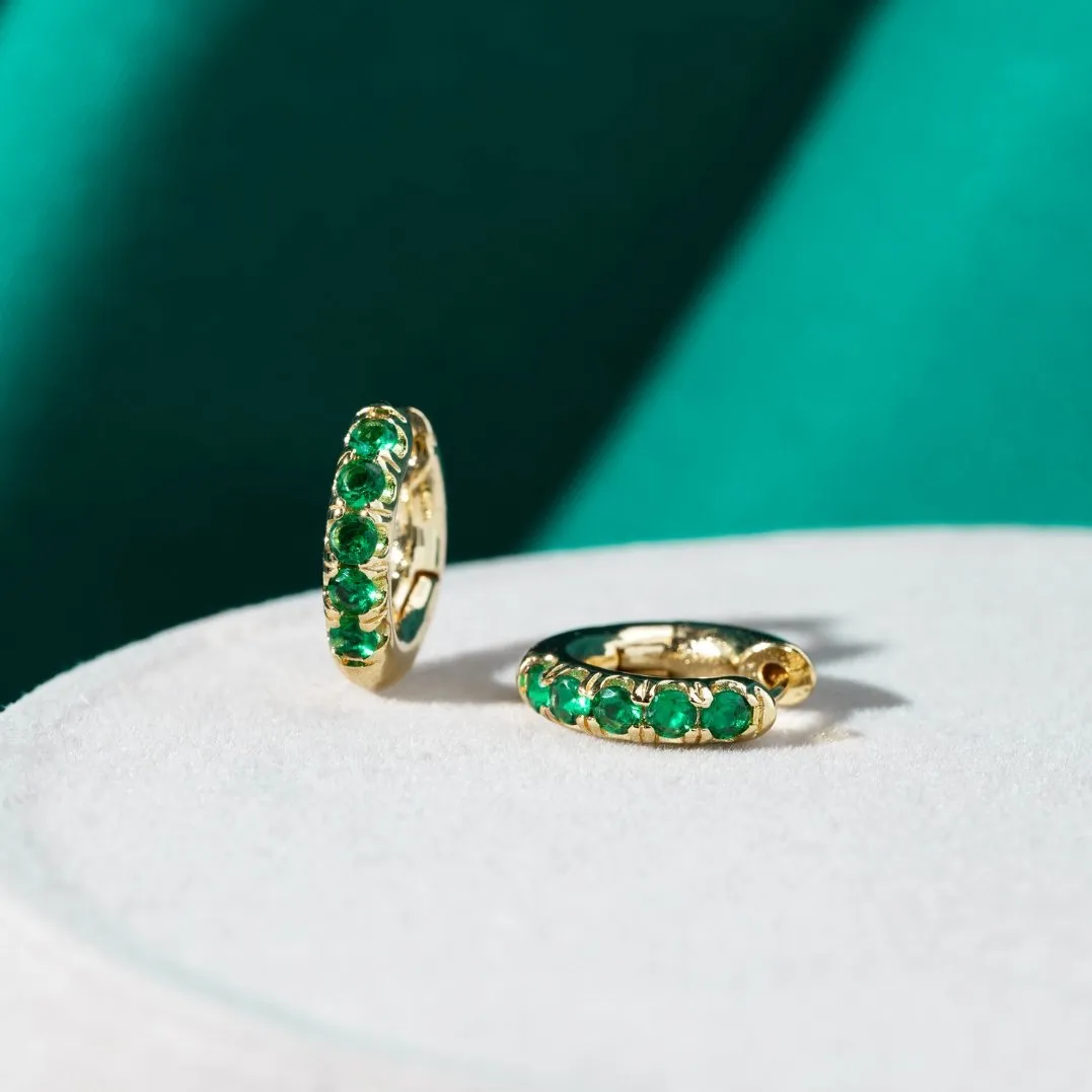 Emerald Green Hoop Earrings