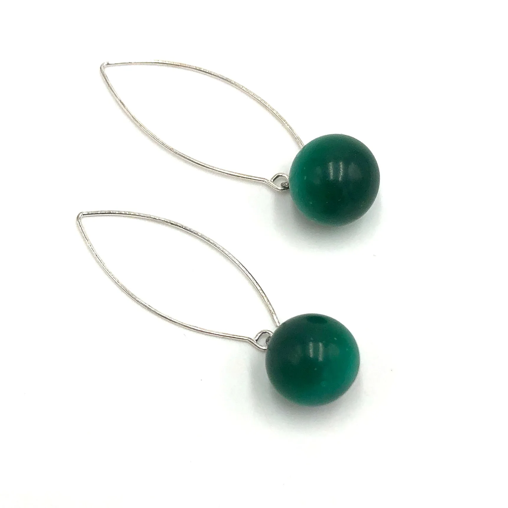 Emerald Green Moonglow Statement Earrings