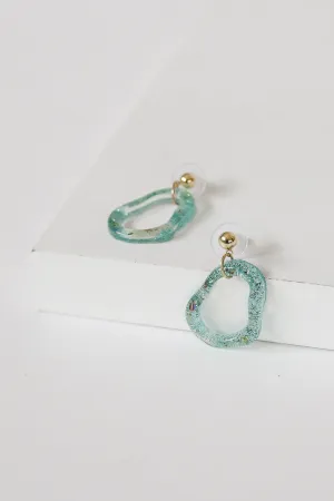 Emerald Resin Earrings