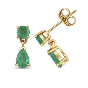 Emerald Round & Pear Drop Earring Earrings ED279E