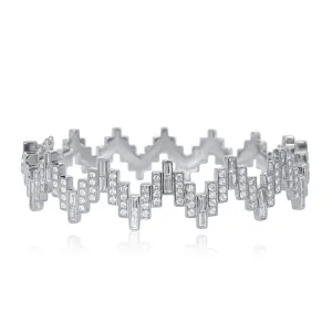 Enlightenment Equilibrium Baguette & Round Diamond Wide Bracelet