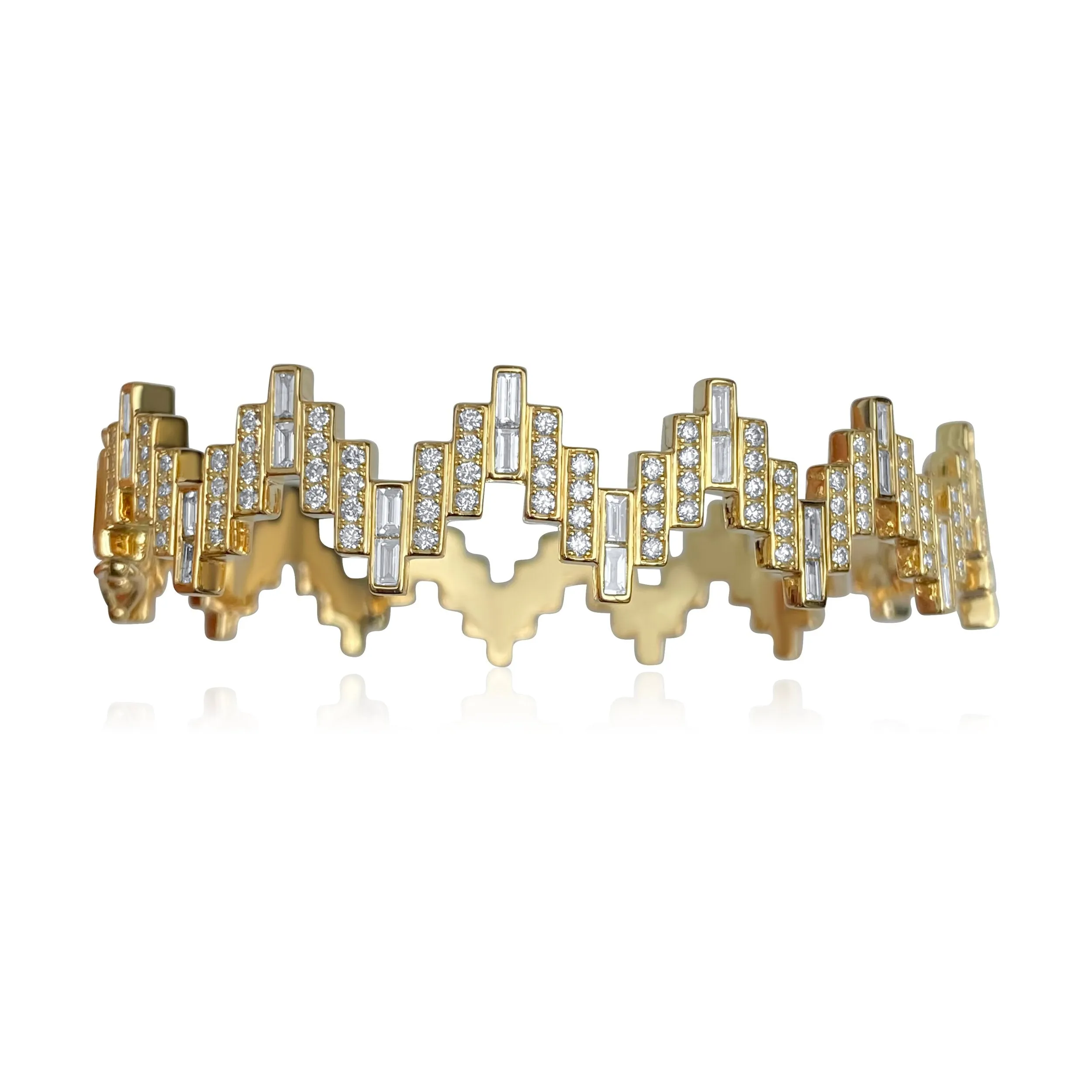 Enlightenment Equilibrium Baguette & Round Diamond Wide Bracelet