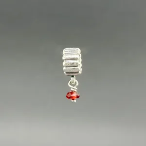 Estate Pandora SS Garnet Birthstone Dangle Charm