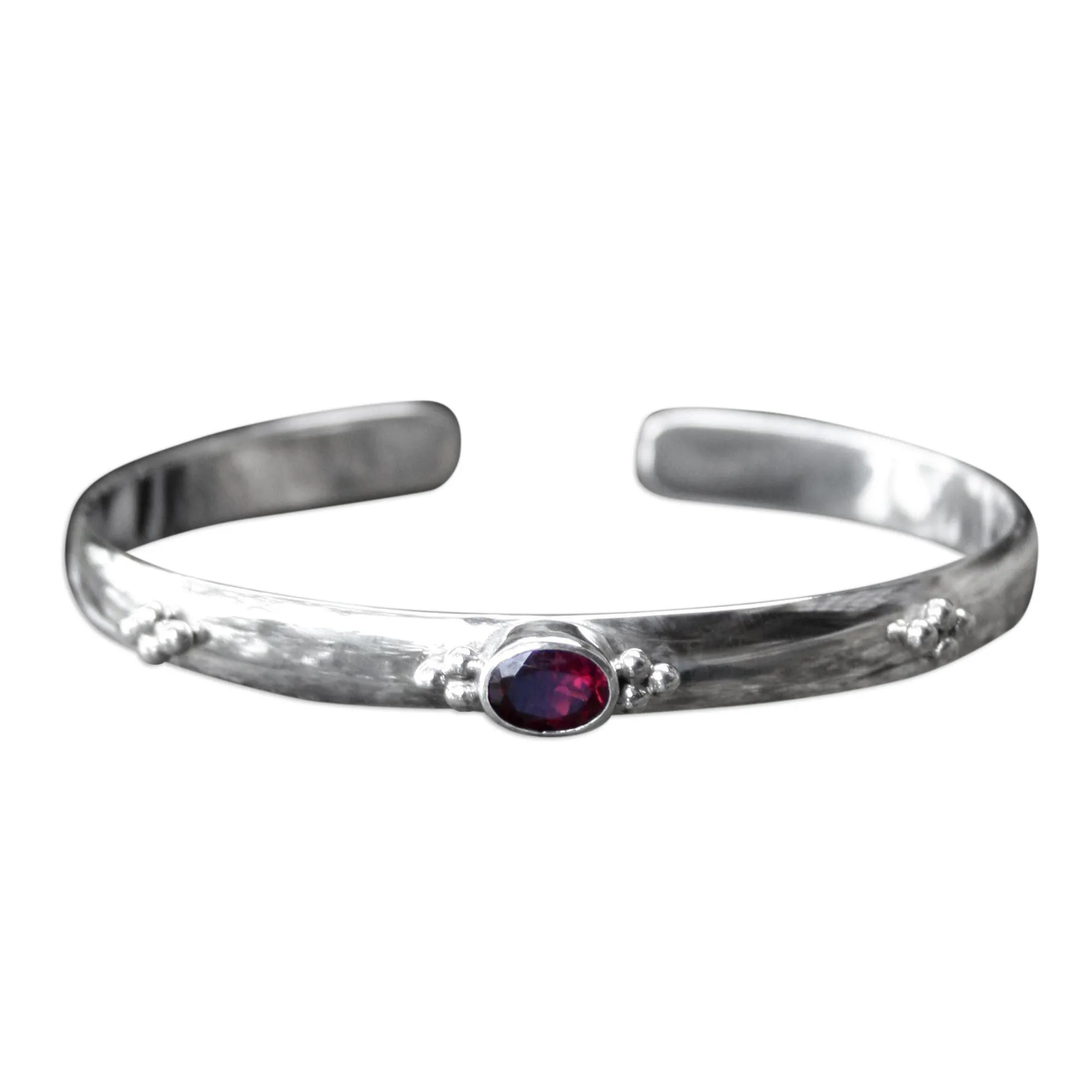 Eye of Beauty Garnet Cuff Bracelet