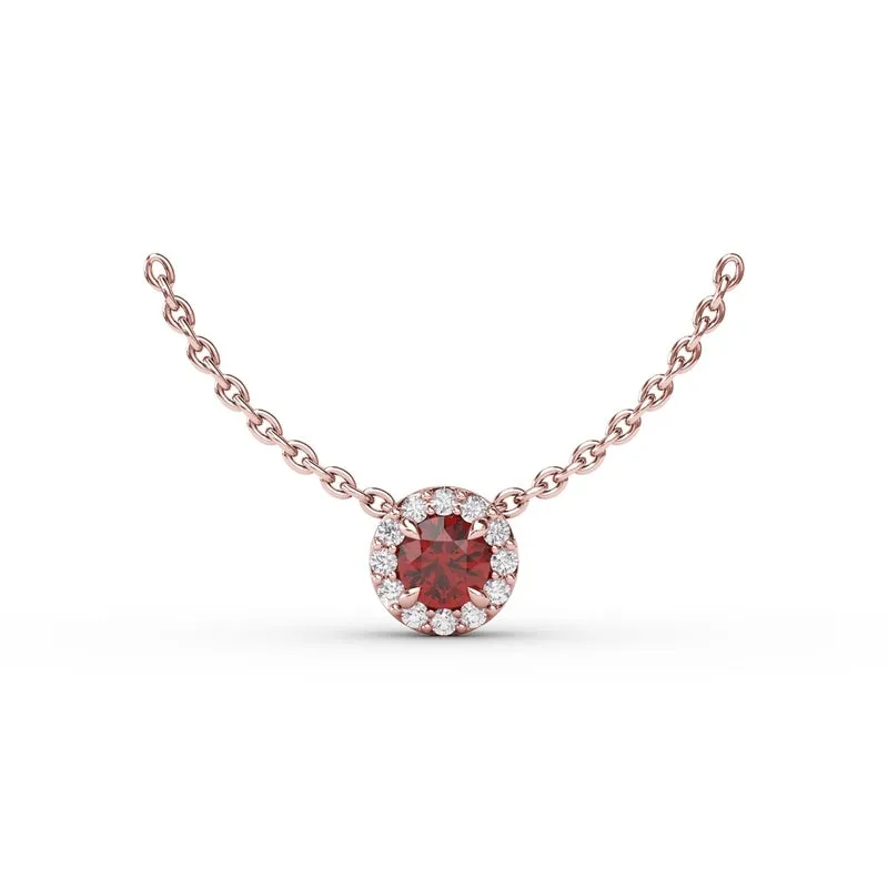 Fana Classic Ruby and Diamond Pendant Necklace