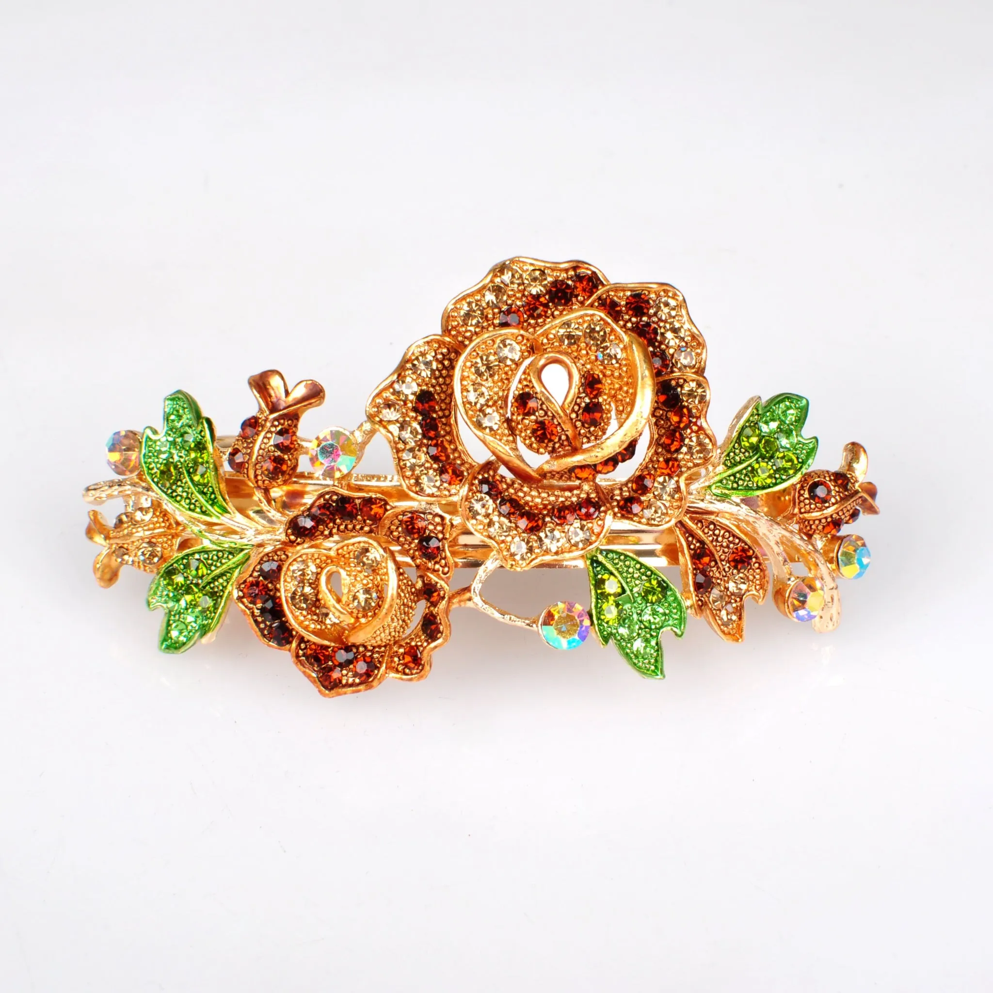 Flower Hair Clip Brown Rose