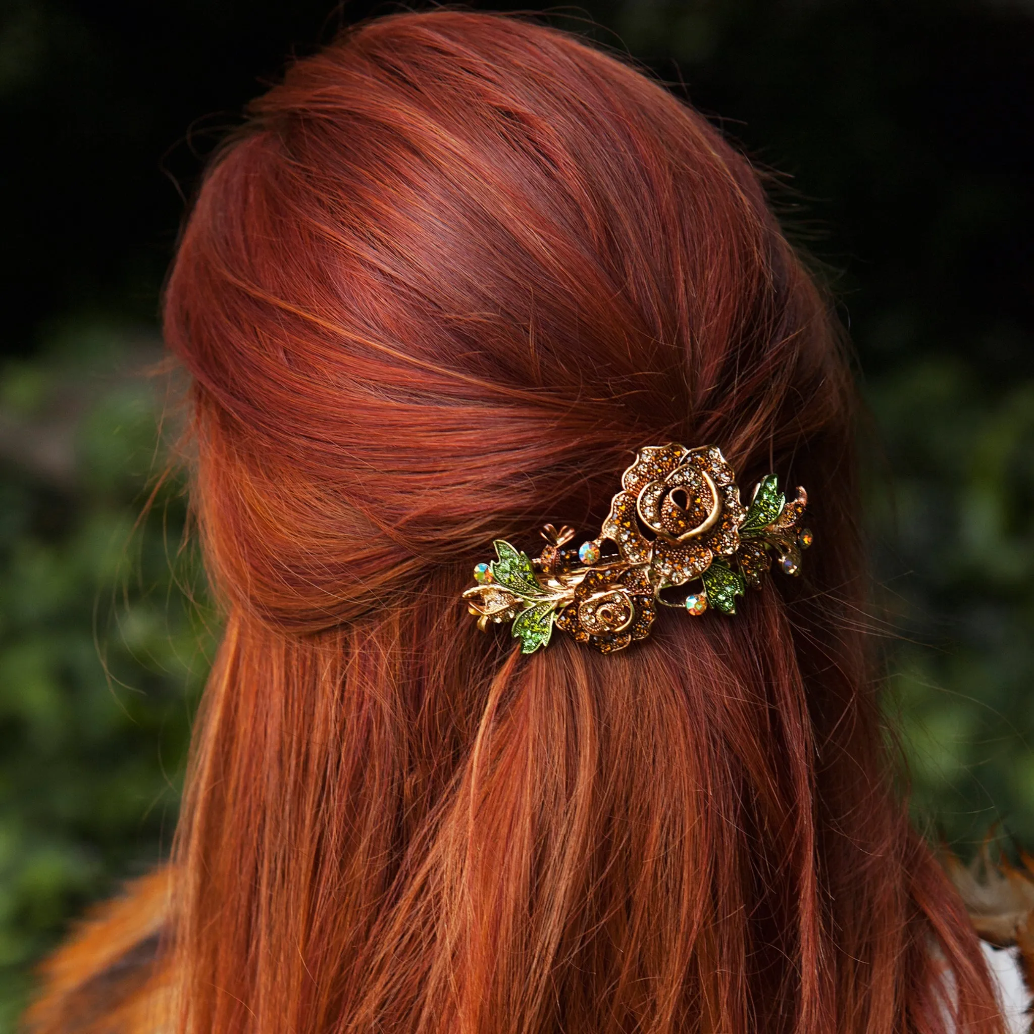 Flower Hair Clip Brown Rose