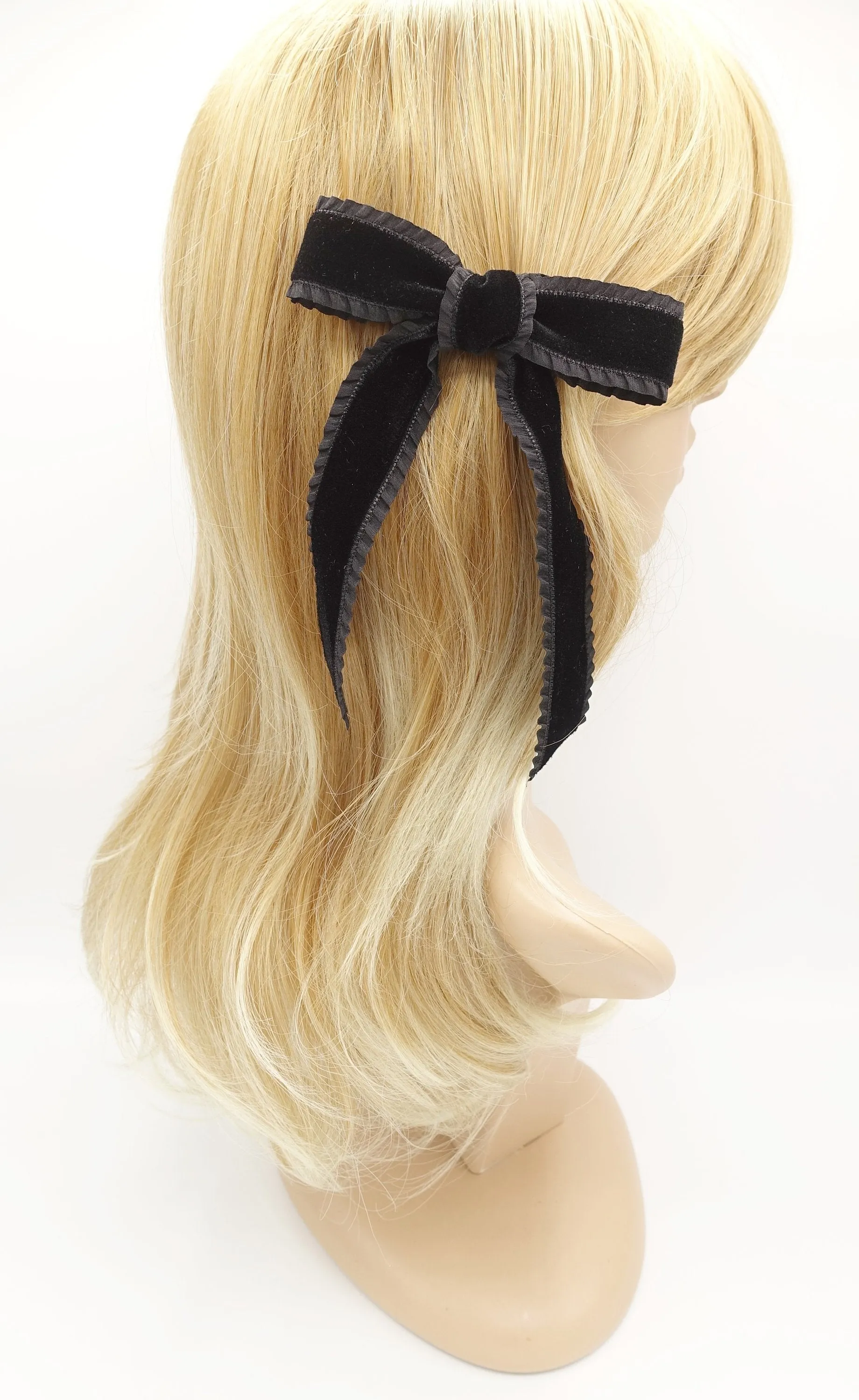 frill velvet hair bow  VS-202701