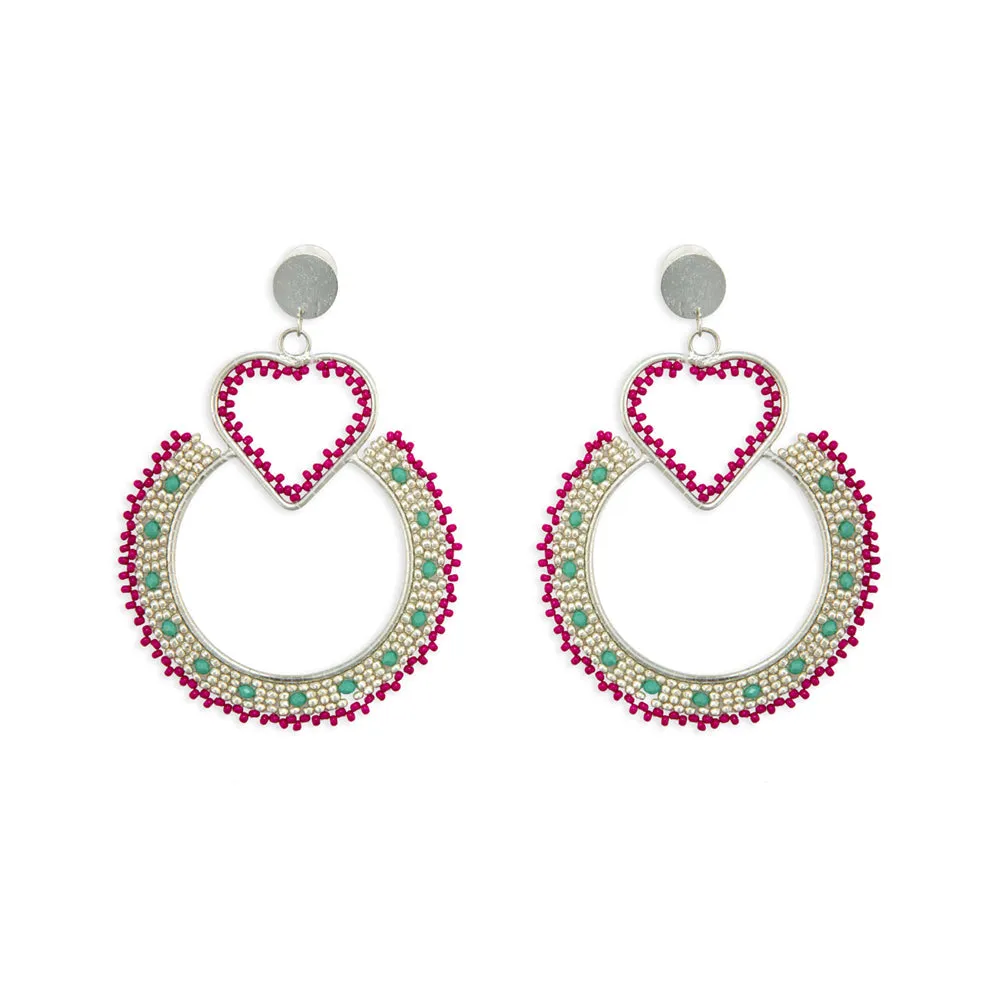 Full Circle Love Beaded Earrings