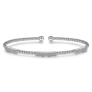 Gabriel & Co. 14K White Gold Bujukan Diamond Stations Bangle