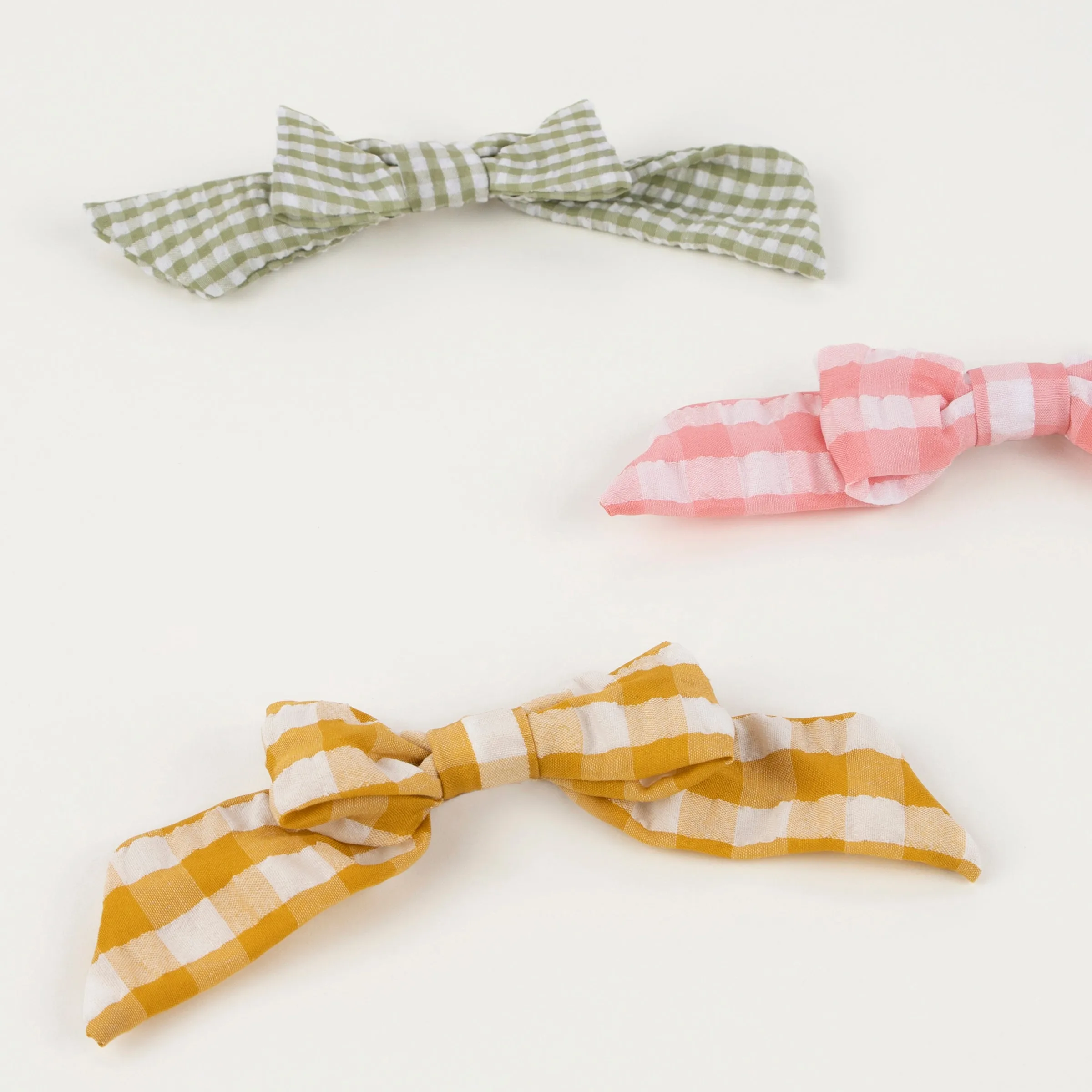 Gingham Hair Bows (x 6)