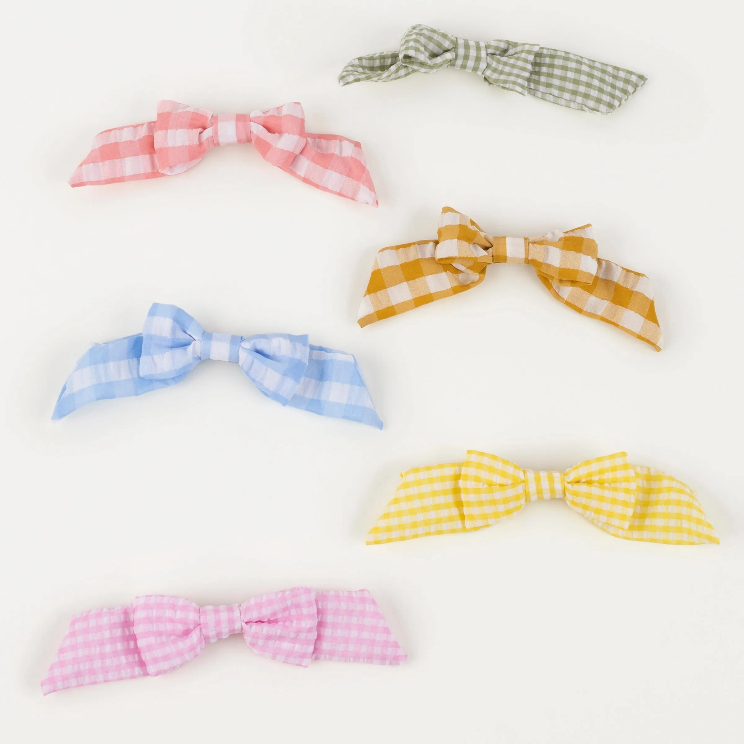 Gingham Hair Bows (x 6)