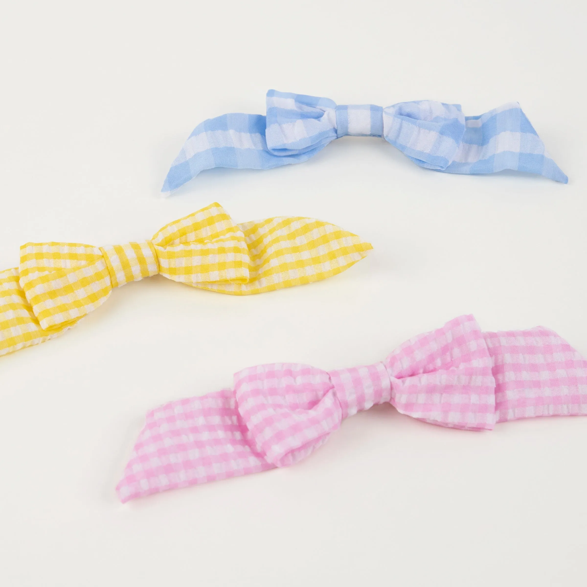 Gingham Hair Bows (x 6)