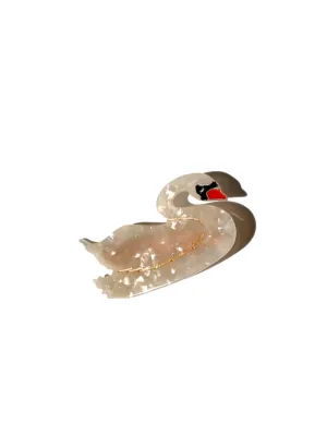 Hand-painted Swan Bird Barrette Hair Clip | Eco-Friendly