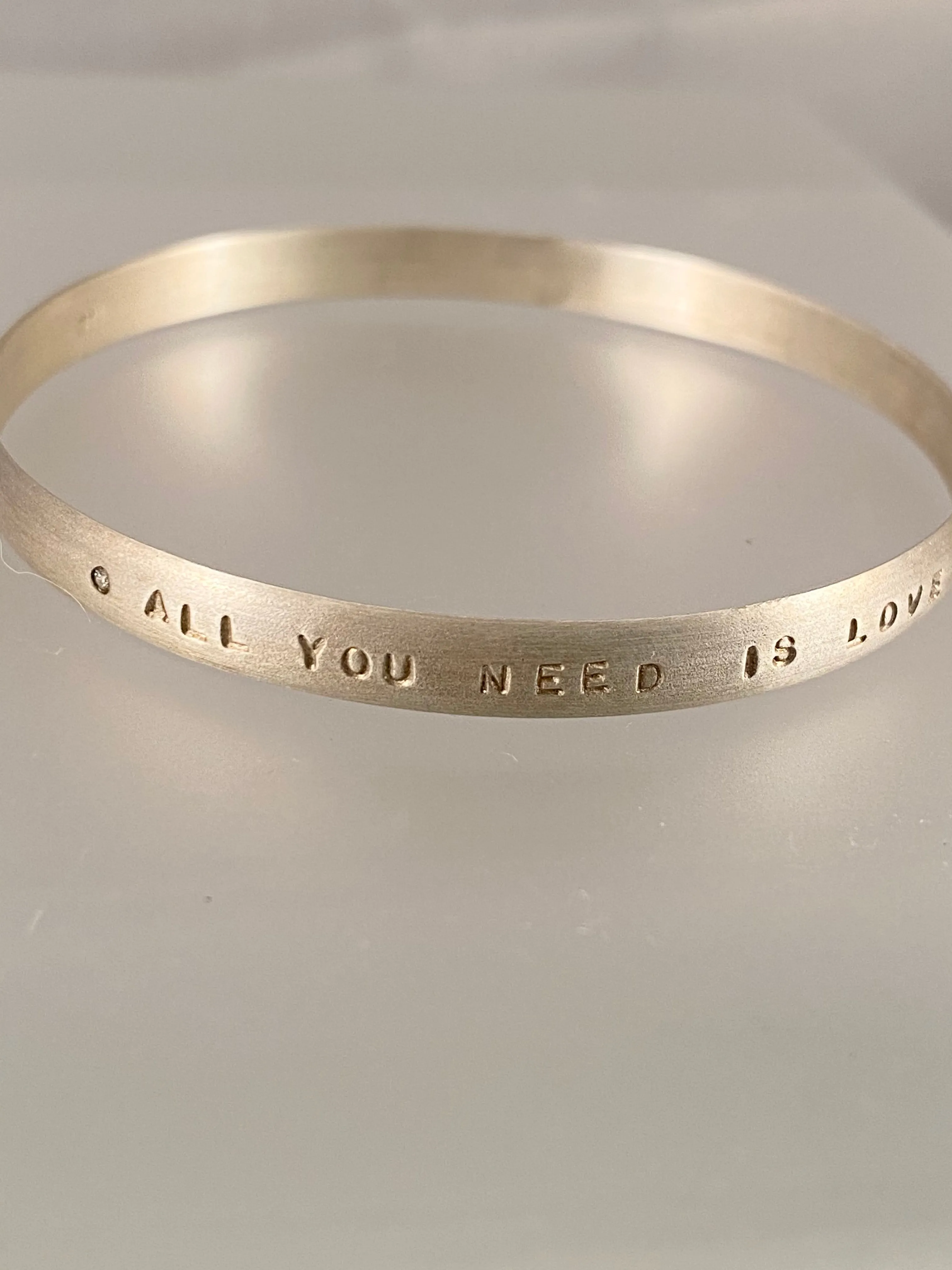 Hand Stamped Inspiration & Diamond Bangle Bracelet