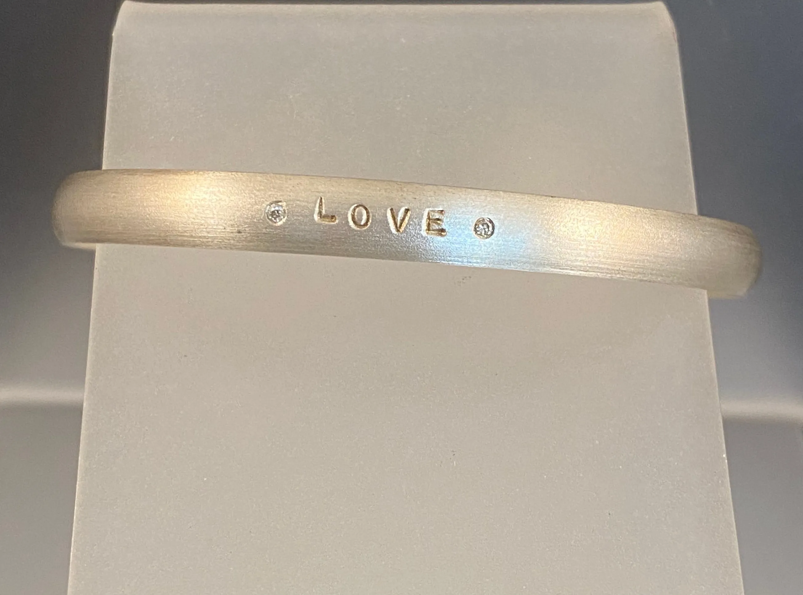 Hand Stamped Inspiration & Diamond Bangle Bracelet