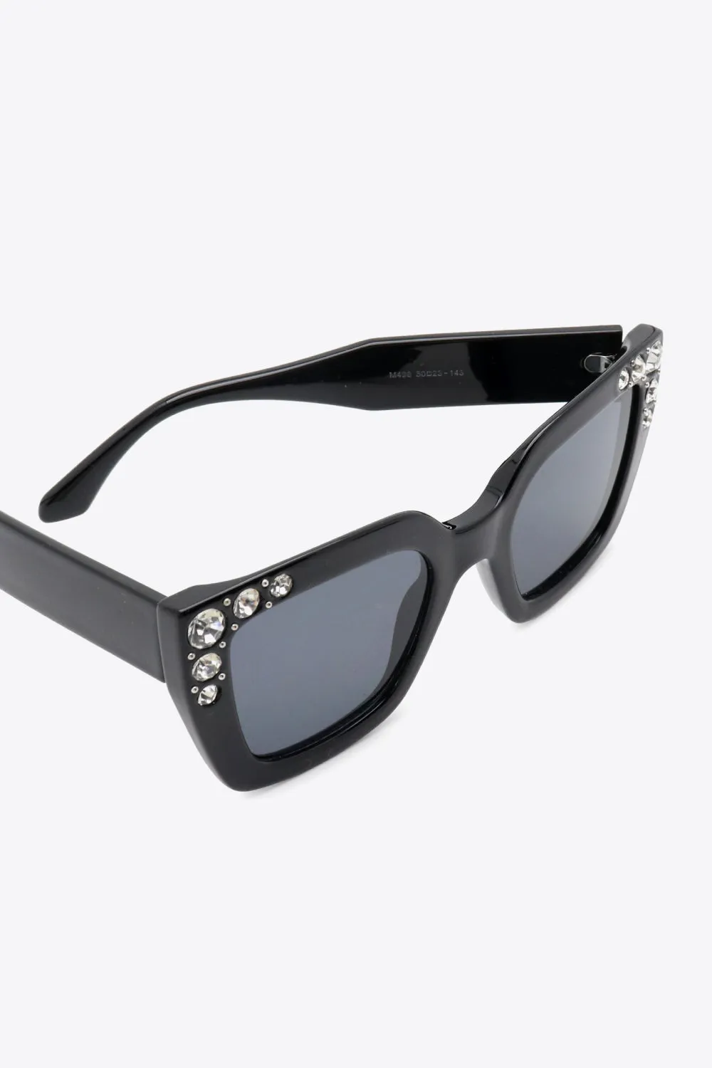 Inlaid Rhinestone Polycarbonate Sunglasses