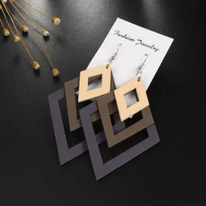 Jewelry Creative Square Multi-layer Earrings