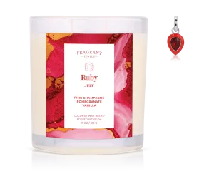 July Ruby Birthstone Charm - Jewel Candle