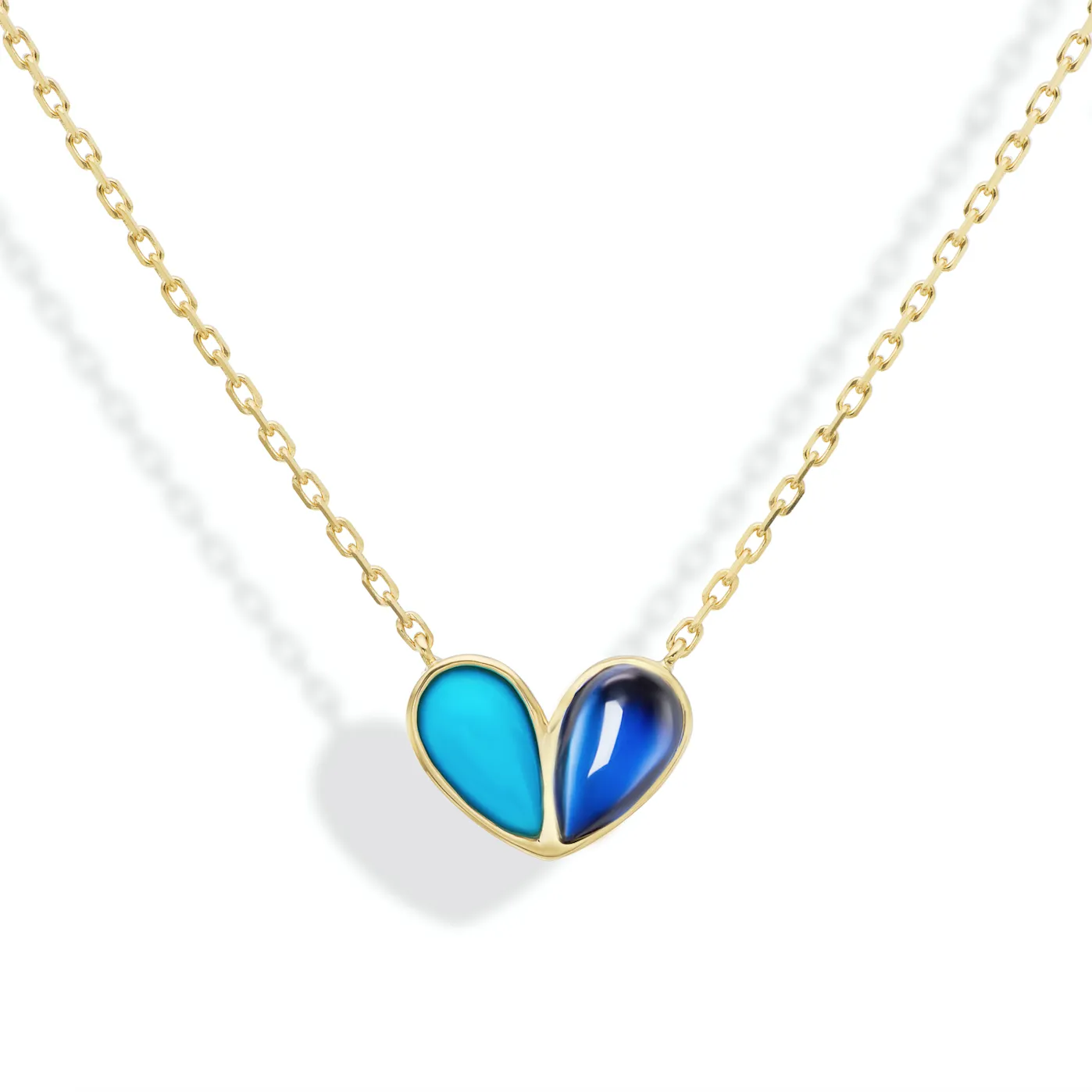 Jumbo Sweetheart Necklace Turquoise & Blue Sapphire