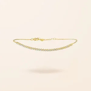 Lab Created 14K Gold Mini Diamond Tennis Bracelet