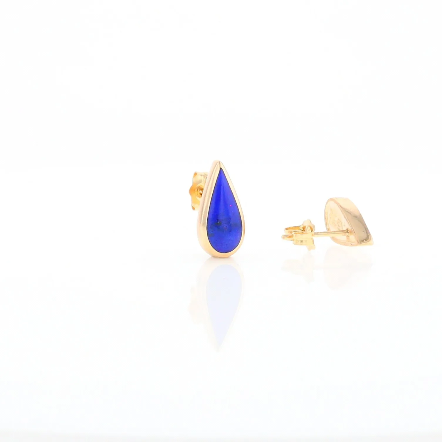 Lapis Tear Drop Inlaid Earrings