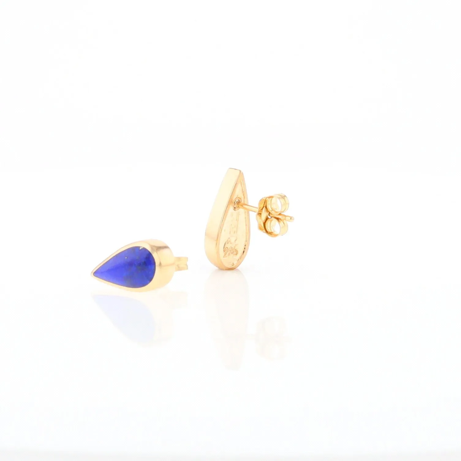 Lapis Tear Drop Inlaid Earrings